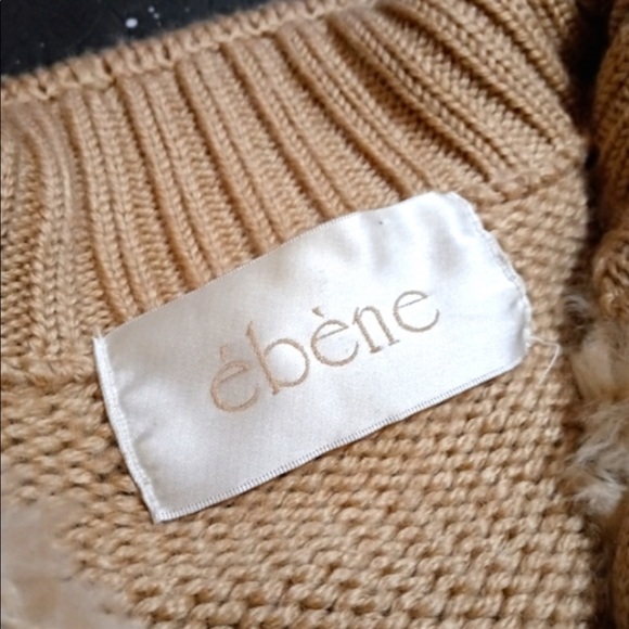 Warm sweater, real rabbit fur size S gold tan color - Picture 5 of 8
